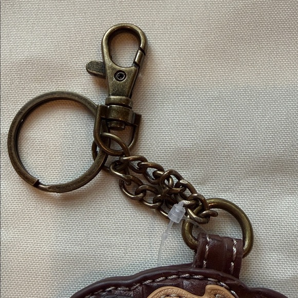 CHALA Vegan Leather Brown Shih Tzu zippered Key Fob / Coin Purse NWT - Picture 6 of 8